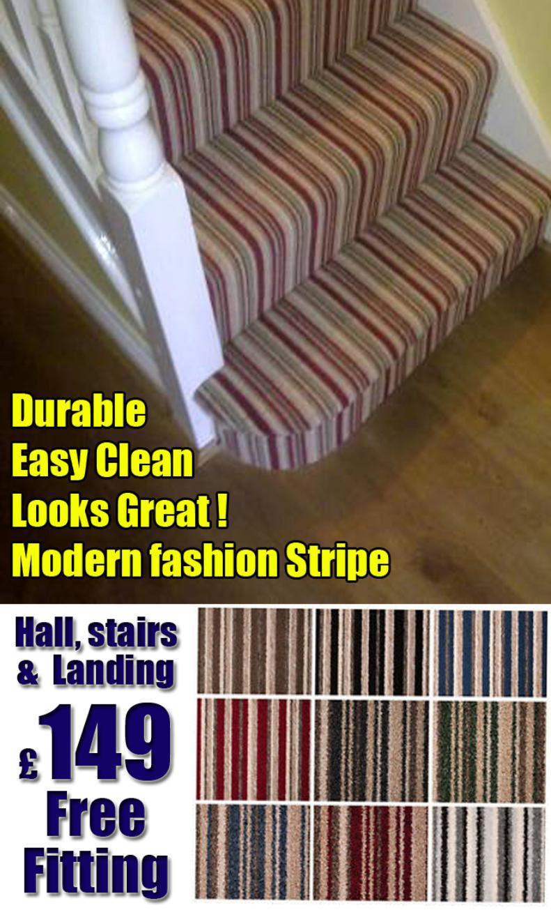 Stripey carpet for stairs